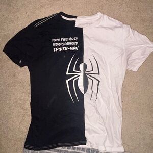 Marvel Black and White Spider-Man Short Sleeve Tshirt